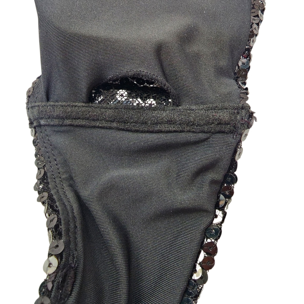 Rene Rofe Sequin bandeau bra adjustable straps removable cups size large - Picture 7 of 11